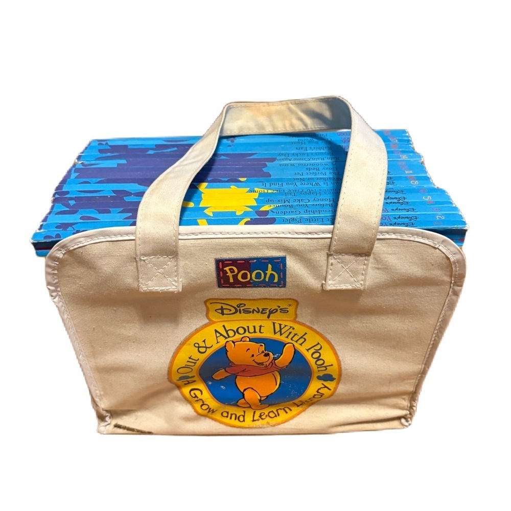 Vintage 1996 Disney Out & About with Pooh A Grow Learn Library Complete Set Bag